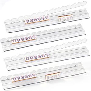 Mahjong Racks with Pushers, 4-Pack Clear Acrylic Mahjong Racks (19 Inches)