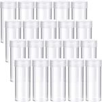 45 Pieces Coin Storage Tube Quarter Holders Round Clear Plastic Quarter Tubes for Coins Penny Coin Holders Coin Container with Screw on Lid for Coins Collection Bank