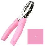 Handheld Hole Paper Punch Puncher for Craft Paper Tags Clothing Ticket DIY Scrapbook Tool, with Pink Soft Handheld Grip (Small Circle 1/16 inch)