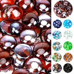onlyfire 1/2 Inch Fire Glass Beads for Natural or Propane Fire Pit Fireplace and Landscaping, 10-Pound, 1/2-Inch High Luster Amber