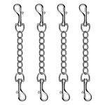 HUMLANJ Metal Dog Collar Safety Clip, 4 Pack Heavy Duty Dog Prong Collar Clip Double Ended Backup Clasp Leash Connector for Dog Harness to Collar Safety Clip 8 Inches