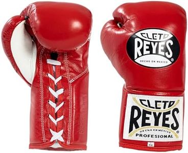CLETO REYES Professional Competition Boxing Gloves for Men and Women, Leather and Horsehair, MMA, Kickboxing, Muay Thai, Lace Up, 10 oz, Red