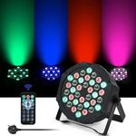 Stage Lights 36LED 72W Disco Lights RGB DMX512 with Remote Control, Par Light 7 Modes Stage Lighting Effect DJ Lights for Party Bar Club Wedding Halloween Christmas