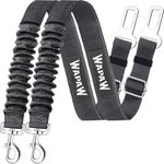 WapaW Pet Car Seat Belt - Car Harness for Dogs Adjustable Safety Seat Belt for Car. Durable Nylon Reflective Elastic with Bungee Buffer for Shock Attenuation (Pack of 2)