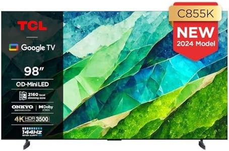 TCL 98C855K 98-inch QLED Mini LED TV, QLED PRO, 4K HDR Premium 3500nits, Smart TV Powered by Google TV (Dolby Vision & Atmos, Onkyo 2.2.2 sound system, 144Hz Motion Clarity Pro)