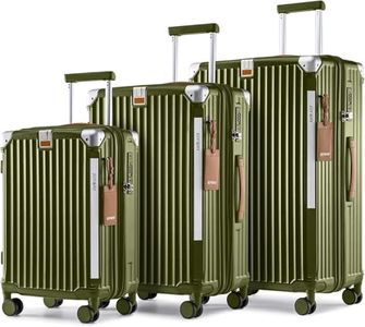 Joyway Set de 3 Valises, Ensemble Bagages Rigide en ABS+PP, Capacité Extensible 25%, avec Porte-Gobelets, Roues Antiglisse à 360° y Serrure TSA Idéal pour Les Familles ou Les Longs Trajets