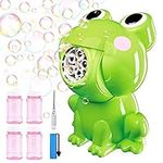 Rechargeable Bubble Machine - Automatic Bubble Blower with 4× Liquid, 2000+ Bubbles/Min, Toys for Kids Boys Girls Toddlers Babies 3 4 5 6 7 8 Years Old, Children Gadget Gifts for Outdoor Garden Game