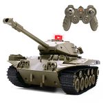 BEAURE Remote Control Tank For Kids,M41A3 American Army Battle Tank,Programmable Rc Tanks With Lights&Realistic Sounds,Rc Military All Terrain Off-Road Vehicles,Great Gift Tank Toy For Boys&Girls