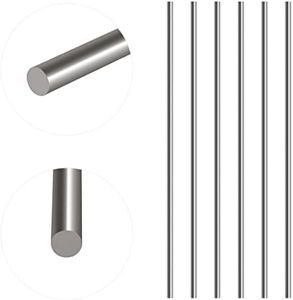 Glarks 6Pcs 3mm x 300mm Stainless Steel Straight Solid Metal Round Rod Lathe Bar Stock for DIY RC Model Car, RC Helicopter Airplane, Model Ship (3mmx300)