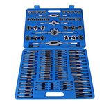 Die and Tap Set Heavy Duty 110pcs M2-M18 Screw Nut Thread Taps Dies with Wrench Handle Carbon Steel Thread Tap and Die Kit for Cutting External and Internal Thread with Carry Case 44x34x5.5cm