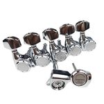 Kaynes Guitar Locking Tuners – 18:1 Chrome Silver Lock String Tuning Keys Pegs Machine Heads Tuners for Strat Tele ST TL LP SG most Electric or Acoustic Guitars (6 Inline for Right, Chrome)