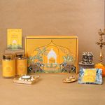 Oriole Gifts Corporate Diwali Gift for Family and Friends, Employees - Pack of 10 - Premium Chocolates, Crunchy Brittles, Healthy Jowar Puffs, Mixed Dry Fruits, Metal Diya & Gifitng Card