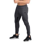 ZENWILL Mens Vertex Workout Jogger Pants,Slim Fit Gym Training Sweatpants with Zip Pockets (Dark Grey,Medium)