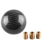 YIUIY Round Ball Shift Knob 5 6 Speed Carbon Fiber Gear Shifter Knob for Manual Automatic Vehicles with Adapters M12x1.25 M8x1.25, M10x1.25, M10x1.5 (Black)