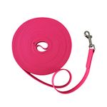 Waterproof Dog Leash, 32FT Waterproof Long Leash Durable PVC Coated Webbing Waterproof Training Lead Great for Medium Large Dogs Training, Swimming, Beach/Lake/Snow/Yard (Pink)