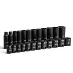 Capri Tools 3/8 in. Drive SAE Shallow and Deep Impact Socket Set (24-Piece)