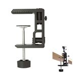 MeetRade Heavy Duty Two-Way Aluminum Table Mounting Bracket Clamp Arm Desk C-Clamp for Microphone/Tablet Scissor Stand, Desktop Magnify Swing Arm Lamp,Phone I pad Mount Mic Holder