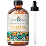 EVOKE OCCU Ginger Essential Oil 118ml, Pure Ginger Oil for Skin Hair Aromatherapy Diffuser- 4 FL Oz