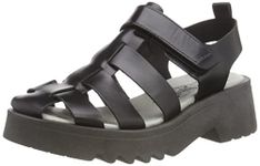 Fly London Women's MAIE850FLY Wedge Sandal, Black, 6 UK