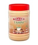 TAZAH Tahini Paste for Hummus Baba Ganoush 16oz - 1lb Natural Stone Ground Lebanese Sesame Paste Vegan Cholesterol-Free No Preservatives Perfect for Delicious Middle Eastern Dishes