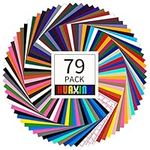 Huaxing Permanent Self Adhesive Vinyl Sheets (Pack of 79, 12 inchesx12 inches) 38 Assorted Colors Premium Adhesive Craft Outdoor Vinyl for Decor Sticker