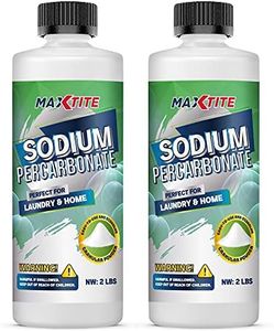 Sodium Percarbonate (4 lbs total - 2 pack of 2 lbs bottles) - 100% Pure - Solid Hydrogen Peroxide/Oxygenated Bleach - Multi-Use Cleaner for Home & Laundry, Resealable Child Resistant Cap