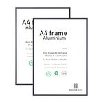 A4 Photo Frame,2 Pack-21x30cm Black Picture Frame,Certificate Frame for Wall Mount or Table Top Display,Set of 2