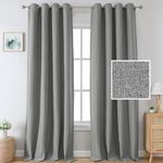 H.VERSAILTEX Linen Curtains Blackout Curtains 108 for Patio Doors/Sliding Door, Room Darkening Linen Curtains 108 Inches Long, Burlap Extra Long Linen Curtain, Grommet, 2 Panels,