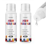 YAKAMOZ Jigsaw Puzzle Glue with Sponge Head for Adults Clear Water-Soluble Craft Glue Quick Dry for 1000/1500/3000 Pieces of Puzzle,240ML