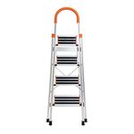 soges Aluminum Step Ladder Lightweight Multi Purpose Portable Folding Home Ladder 4 Step,JF-004-CA