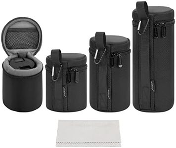 ARVOK Camera Lens Case, Water Resistant Protective Lens Pouch for DSLR Camera Lens, 4 Size Thick Camera Lens Bag for Nikon, Tamron, Sigma, Pentax, Sony, Fuji, Panasonic (4 Pack)