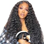 Ready to Go 9x6 Parting Max Glueless Wigs Human Hair 18 Inch Deep Wave HD Lace Front Wigs 200% Density Lace Front Wigs Human Hair Pre Plucked Natural Hairline 9x6 Pre Cut HD Closure Lace Wig for Women