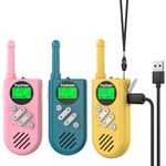 Inspireyes Walkie Talkies for Kids Rechargeable, 48 Hours Working Time 2 Way Radio Long Range, Outdoor Camping Games Toy Birthday Xmas Gift for Boys Age 8-12 3-5 Girls, 3 Pack