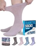 Doctor's Select Diabetic Socks for Men and Women - 4 Pairs Neuropathy Socks | Socks for Diabetics Men | Mens Diabetic Socks