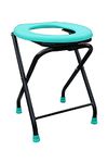 KBG Elderly Portable Commode Stool For Disabled Man And Pregnant Woman Iron Shower And Bathing Room Mobile Commode Chair With Toilet Seat Comfortable Safe Toilet Stool Anti-Skid (Green)