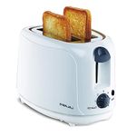 Bajaj ATX 4 750-Watt 2-Slice Pop-up Toaster | Dust Cover & Slide Out Crumb Tray | 6-Level Browning Controls | Mid-Cycle Cancel Feature | 2-Yr Warranty by Bajaj | White Electric Toaster