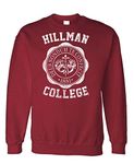 The Goozler Hillman College - Retro 80s Sitcom tv - Fleece Sweatshirt - Red - Medium