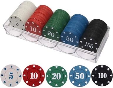 LHTHT Poker Chips Set,Poker Chips with Denominations,Plastic Learning Counters Disks and Learning Math Counting Chips,Counter chip Holder,Game Night Party Supplies.