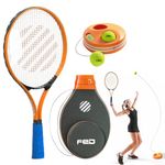 Proberos® Tennis Trainer Device with Tennis Racquet/Rackets, 2 Stringed Tennis Balls Ground Attached Tennis Trainer Equipment Starters Solo Training Tennis Training Kit for Teens, Adults