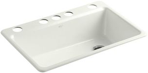 KOHLER K-5871-5UA3-NY Riverby Single Bowl Undermount Kitchen Sink, Dune