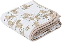 Little Unicorn Llama Llama Cotton Muslin Quilt Blanket | 100% Cotton | Super Soft | Babies and Toddlers | Large 47” x 47” | Machine Washable