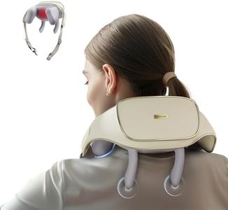 Masseur Cervical, Massage Dos et Cou Épaules avec Chauffage, 3 Modes, 2 Températures,Tissu Profond Électrique 5D,Massage Pétrissant sans Fil,Masseur de Cou Pour le Bureau à Domicile.