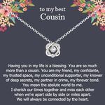 NOURISHLOV Cousin Gifts for Women, Sterling Silver Infinity Interlocking 2 Hearts Necklace for Cousin, Cousin Birthday Gifts for Cousins Female, Christmas Jewelry, Sterling Silver, No Gemstone