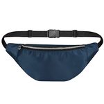 Syutm Waist Pack Travel Handy Hiking Zip Pouch Document Money Phone Belt Sport Bag Bum Bag for Men and Women Nylon (Navy Blue1)