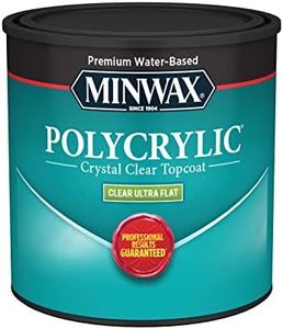 Minwax 211114444 Polycrylic Protective Wood Finish, Clear Ultra Flat, ½ Pint