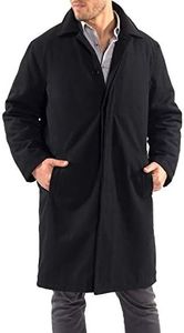 Alpine Swiss Zach Mens Wool Trench Coat Knee Length Overcoat Black Med