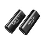 2PCS USB-C Female to USB-C Female Aluminum Connector Adapter Support 4K Video, Fast Charging & 10Gbps Data Transfer. Compatible for Samsung S20, Pixel 3 XL, Nexus 6P, Huawei Mate 20. (Black)