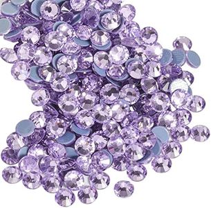 Beadsland Hotfix Rhinestones, 1440pcs Flatback Crystal Rhinestones for Crafts Clothes DIY Decorations,Violet, SS20, 4.6-4.8mm