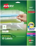 Avery Removable ID Labels, Sure Feed, Removable Adhesive, 0.5" x 1.75", 2,000 Labels (6467)