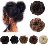 S-noilite Messy Bun Hair Piece for Women Curly Wavy Fake Hair Donut Bun Hair Extensions Scrunchies Updo Chignon Bun Ponytail Extension for Women Tousled Bun 25g(#30H33A)
